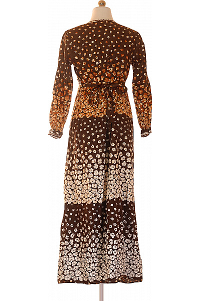 Dámské šaty dlouhé květované s dlouhým rukávem retro Vel. 38 | Unimoda | obrázek 3