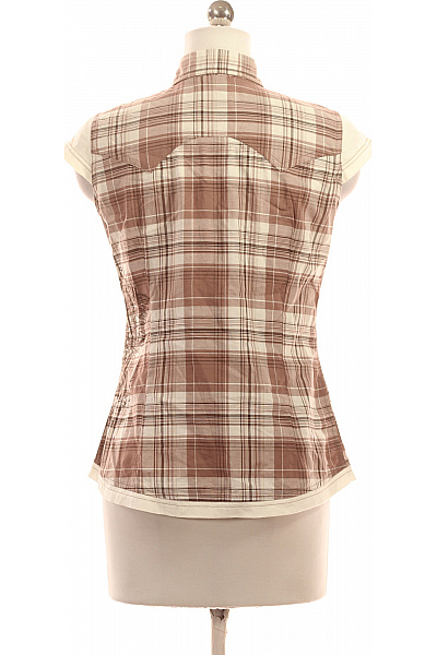 JOHN BANER Dámská letní kostkovaná košile hnědá béžová s krátkým rukávem Vel. 34 | JOHN BANER | obrázek 2