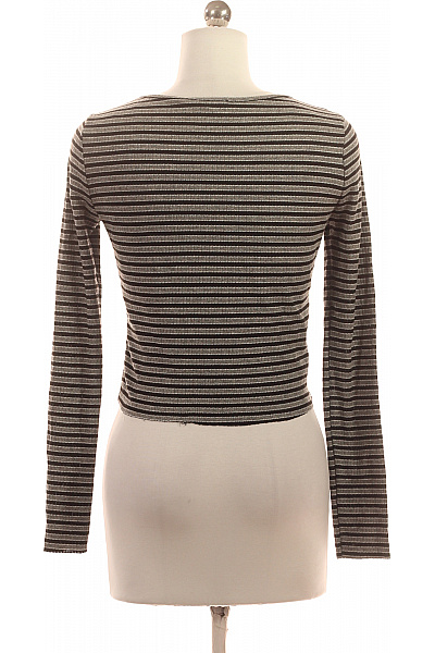 MANGO Dámské pruhované crop top tričko s dlouhým rukávem a kulatým výstřihem Velikost S | MANGO | obrázek 2