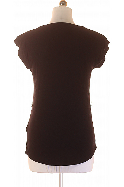 HM  Dámské černé tričko s krátkým rukávem a kapsou flitry Velikost 36 | HM  | obrázek 3