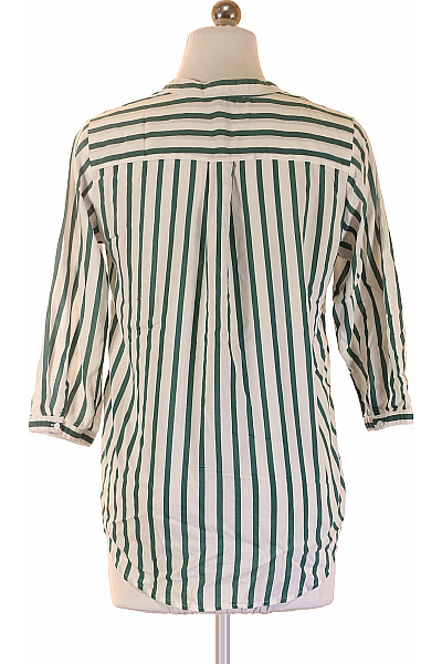 VERO MODA Dámská pruhovaná halenka se stojáčkem a kapsami zelená Vel. S | VERO MODA | obrázek 3