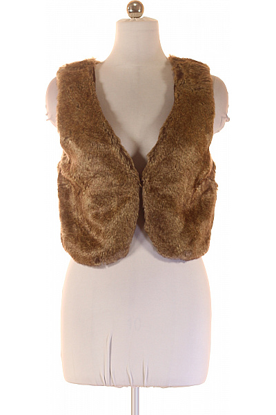 CULTURE Dámská hnědá chlupatá kožešinová vesta bez rukávů krátká Vel. L | CULTURE | obrázek 2