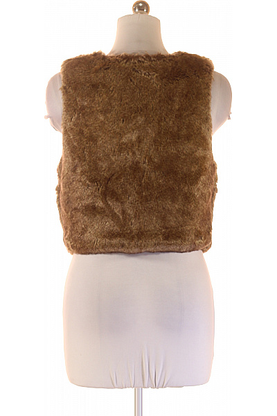 CULTURE Dámská hnědá chlupatá kožešinová vesta bez rukávů krátká Vel. L | CULTURE | obrázek 3