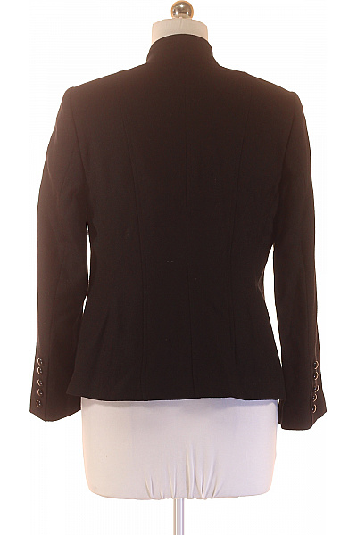 Marks & Spencer Vlněný černý elegantní vypasovaný blejzr se stojáčkem bez klop Vel. 16 | Marks & Spencer | obrázek 3