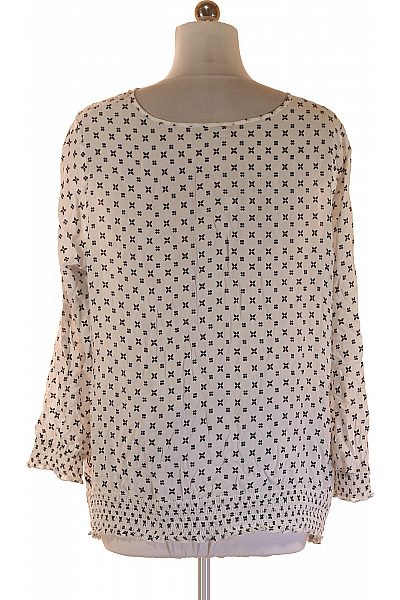 YESSICA Dámská bílá halenka s modrým etno potiskem a dlouhým rukávem Vel. XXL | YESSICA | obrázek 3