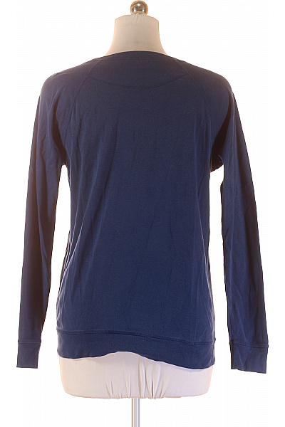 Dámské bavlněné modré tričko s dlouhým rukávem basic raglánový výstřih Velikost S | Unimoda | obrázek 3