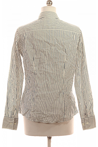 TOMMY HILFIGER Dámská košile s dlouhým rukávem bílá černá pruhovaná vypasovaná business Velikost 8 | TOMMY HILFIGER | obrázek 3