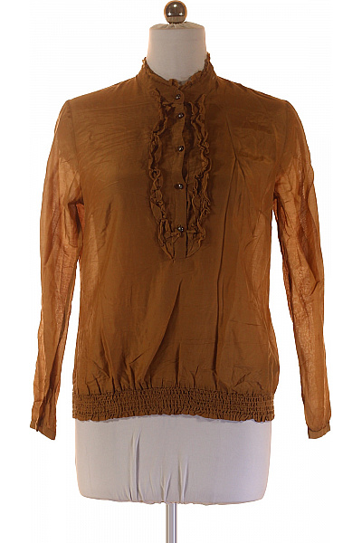 s.OLIVER Hnědá dámská halenka s volánky a gumou v pase dlouhý rukáv Vel. 40 | s.OLIVER | obrázek 2