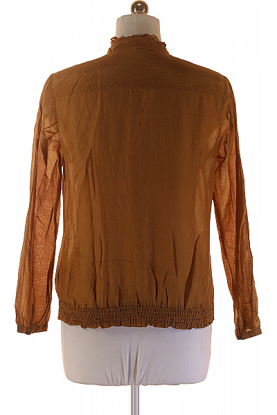 s.OLIVER Hnědá dámská halenka s volánky a gumou v pase dlouhý rukáv Vel. 40 | s.OLIVER | obrázek 3