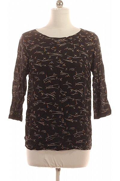 s.OLIVER Dámská černá halenka s 3/4 rukávem a potiskem ptáků volná Vel. 42 | s.OLIVER | obrázek 2