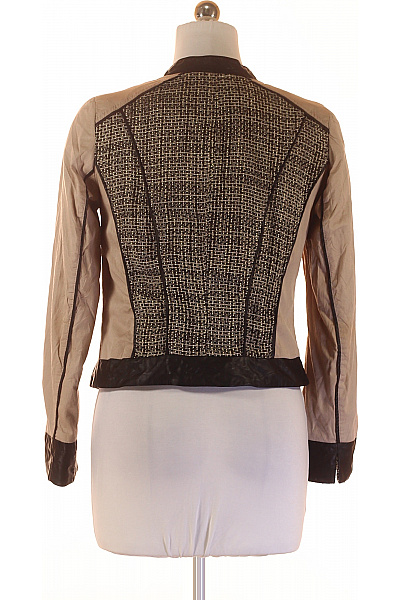 Biba Dámská béžová černobílá krátká přechodová bunda stylová tvíd Vel. DE 38 | Biba | obrázek 2