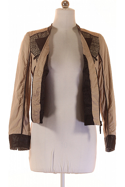 Biba Dámská béžová černobílá krátká přechodová bunda stylová tvíd Vel. DE 38 | Biba | obrázek 3