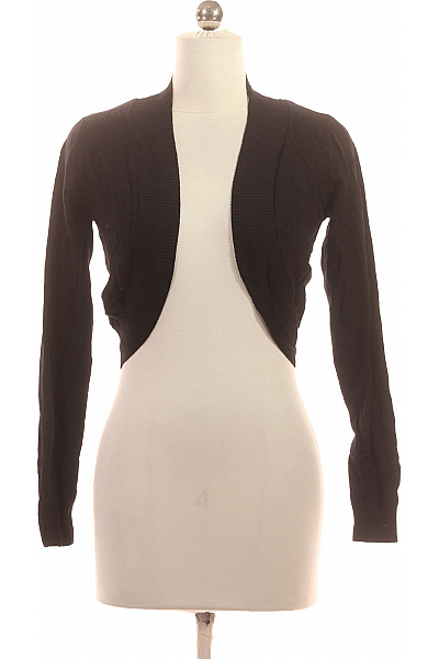 FISHBONE Dámské černé Bolerko S Dlouhým Rukávem žebrovaný úplet Velikost S