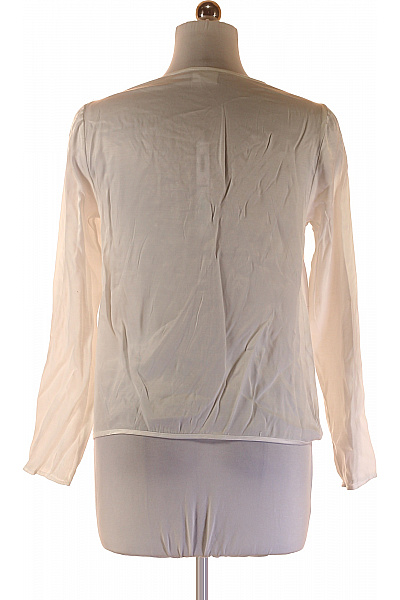 VILA Bílá zavinovací halenka s dlouhým rukávem elegantní průsvitná Vel. M | VILA | obrázek 2