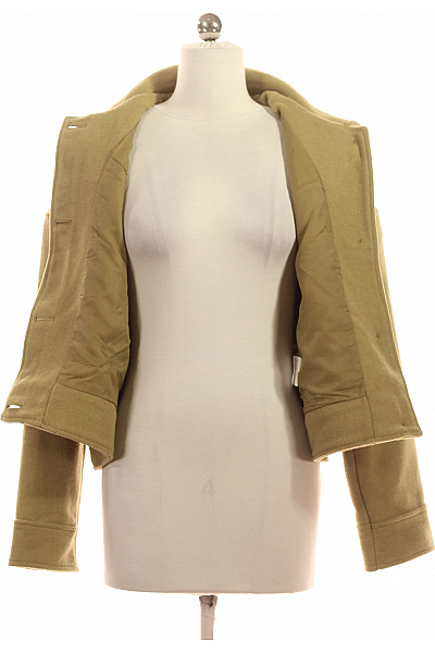 DreiMaster Dámský polyesterový krátký kabát khaki moderní stylový flaušový bundokabát Vel. S | DreiMaster | obrázek 3