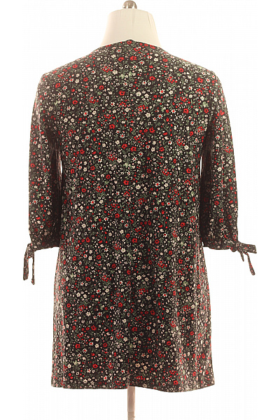 MANGO Černé květované šaty s dlouhým rukávem a vázáním Vel. L | MANGO | obrázek 3