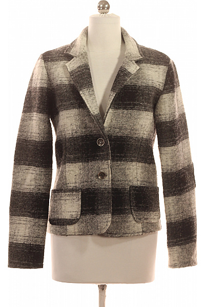 HUNTER Dámský Kabát Vlněný Černobílý Vel. 36 | HUNTER | obrázek 2