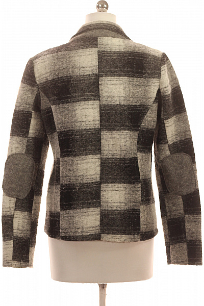 HUNTER Dámský Kabát Vlněný Černobílý Vel. 36 | HUNTER | obrázek 3