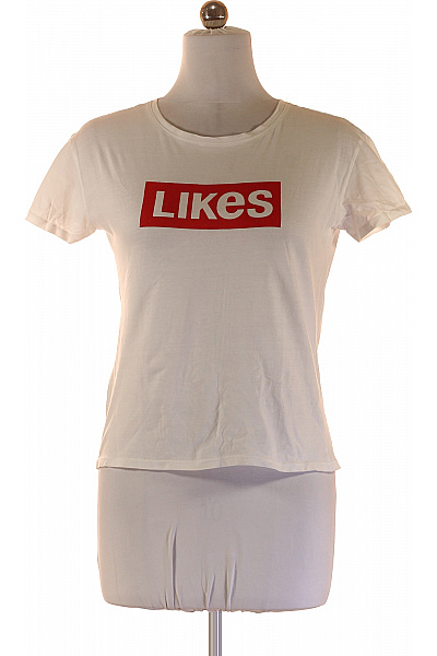 ALCOTT Dámské bílé tričko s krátkým rukávem a červeným nápisem Likes Vel. M | ALCOTT | obrázek 2