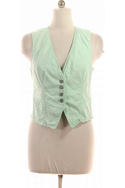 Street One Dámská bavlněná krátká vesta zelená bez rukávů se zapínáním Velikost 40 | Street One | obrázek 2