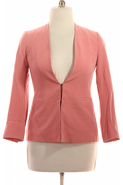 ZARA Polyesterové společenské sako růžové elegantní vypasované bez klop moderní Vel. L | ZARA | obrázek 2