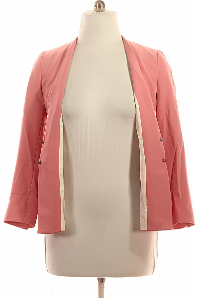 ZARA Polyesterové společenské sako růžové elegantní vypasované bez klop moderní Vel. L | ZARA | obrázek 4