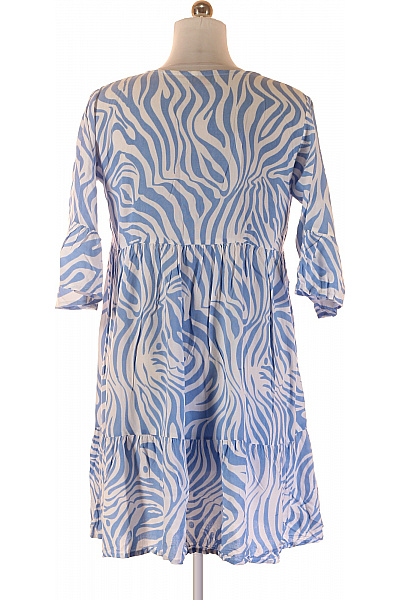 Zwillingsherz Dámské letní šaty zebra modrobílé volné tunikové s třásněmi Vel. L | Zwillingsherz | obrázek 2