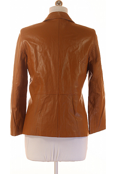 TAIFUN Dámské Hnědé Kožené Sako Elegantní Jednořadé Na Běžné Nošení Vypasované Vel. DE 40 | TAIFUN | obrázek 3