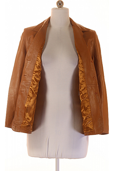 TAIFUN Dámské Hnědé Kožené Sako Elegantní Jednořadé Na Běžné Nošení Vypasované Vel. DE 40 | TAIFUN | obrázek 4