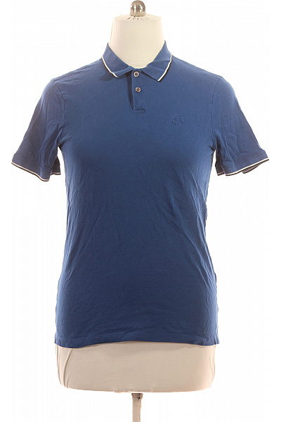 ARMANI Pánské Modré Polo Tričko S Krátkým Rukávem A Límečkem Vel. L