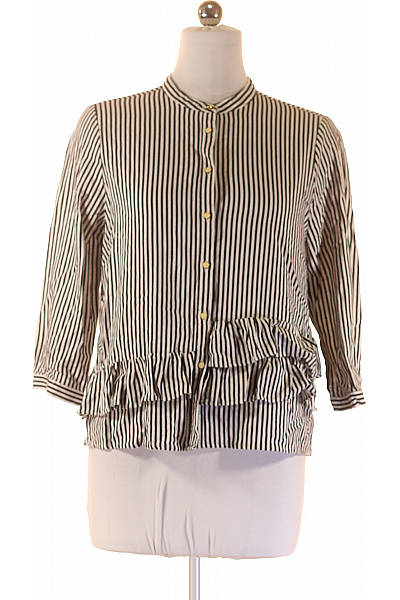 ZARA Viskózová dámská košile pruhovaná s volánky elegantní ležérní Vel. L | ZARA | obrázek 2