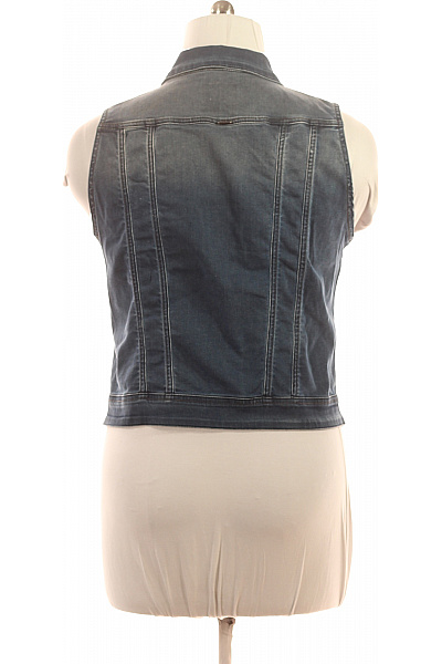 PULZ JEANS Dámská modrá bavlněná džínová vesta krátká bez rukávů Vel. XL | PULZ JEANS | obrázek 3