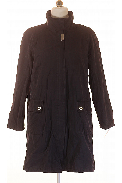 GIL BRET Dámský Bavlněný Trenčkot černý Moderní S Vysokým Límcem Vel. 40