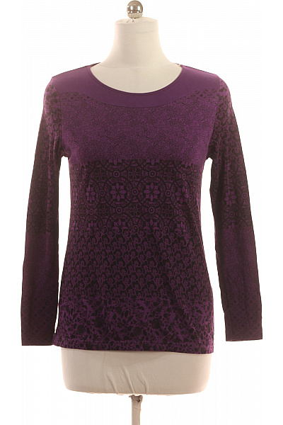 CECIL Dámská bavlněná halenka fialová vzorovaná s dlouhým rukávem úpletová podzimní Velikost M | CECIL | obrázek 2