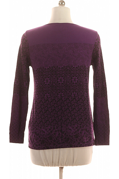 CECIL Dámská bavlněná halenka fialová vzorovaná s dlouhým rukávem úpletová podzimní Velikost M | CECIL | obrázek 3