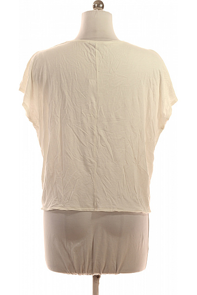 LAWRENCE GREY Dámské viskózové tričko krémové jednobarevné basic s krátkým rukávem s uzlem Velikost 40 | LAWRENCE GREY | obrázek 3