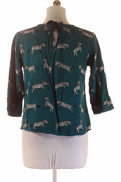 Sugarhill Zelená halenka se zebrami 3/4 rukáv volná vzorovaná Vel. 38 | Sugarhill | obrázek 3