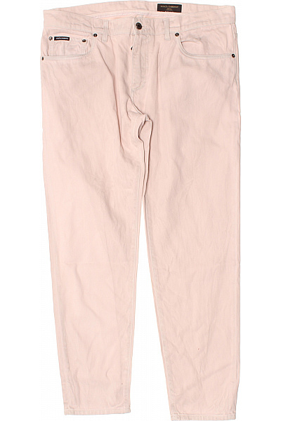 D&G Dámské Rovné Džíny Světle Růžové S Kapsami Klasické Velikost 56