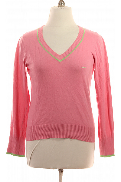 Esprit Dámský růžový pulovr žebrovaný s výstřihem do V jarní lehký Velikost XXL | Esprit | obrázek 2