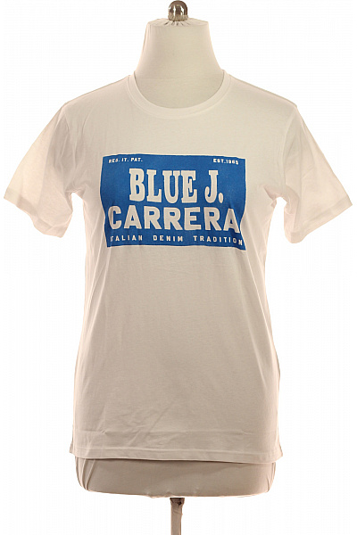 Carrera Pánské bílé tričko s krátkým rukávem a kulatým výstřihem s potiskem Vel. L | Carrera | obrázek 2