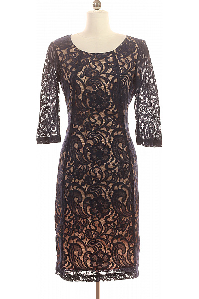 InWear Dámské pouzdrové šaty krajkové tmavě modré s béžovou podšívkou elegantní Vel. 36 | InWear | obrázek 2