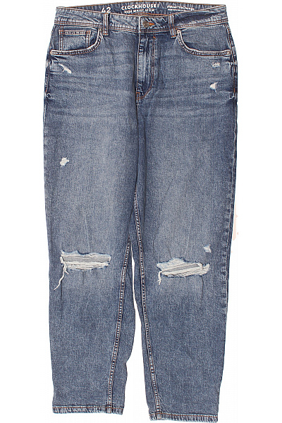 Roztrhané Dámské Džíny Modré CLOCKHOUSE Second Hand Vel. 42