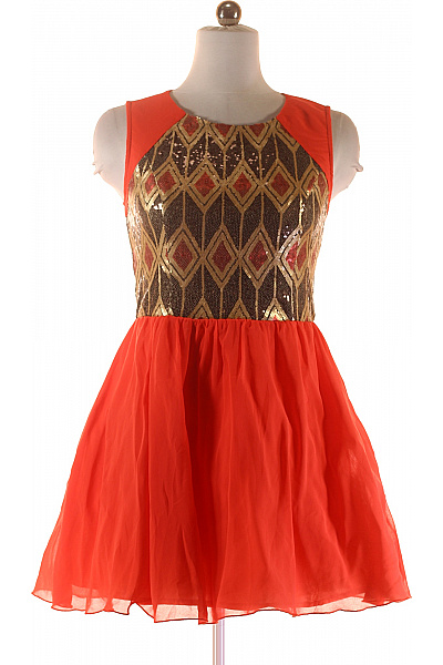 Little Mistress Společenské  Šaty Oranžové Vel. 40 | Little Mistress | obrázek 2