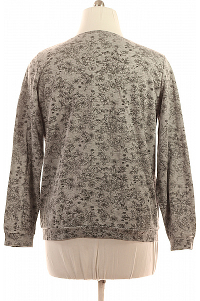 Gina Dámská šedá mikina s dlouhým rukávem a květovaným potiskem přes hlavu Velikost 46 | Gina | obrázek 2