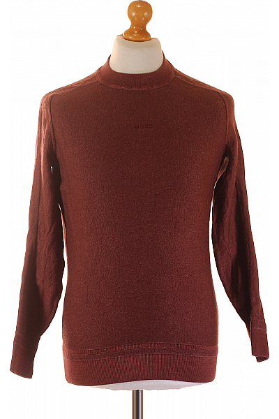 Hugo Boss Vlněný Hnědý Pánský Pulovr Se Stojáčkem Podzimní Elegantní Přes Hlavu Vel. M