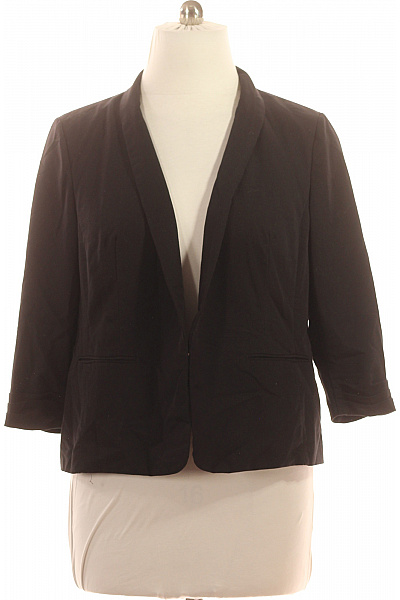 Marks & Spencer Dámský černý Blejzr Ležérní S 3/4 Rukávem Business Moderní Velikost 20