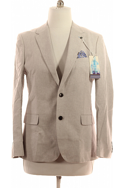 HARRY BROWN Béžové lněné sako elegantní jednořadé letní na běžné nošení Vel. XL | HARRY BROWN | obrázek 2