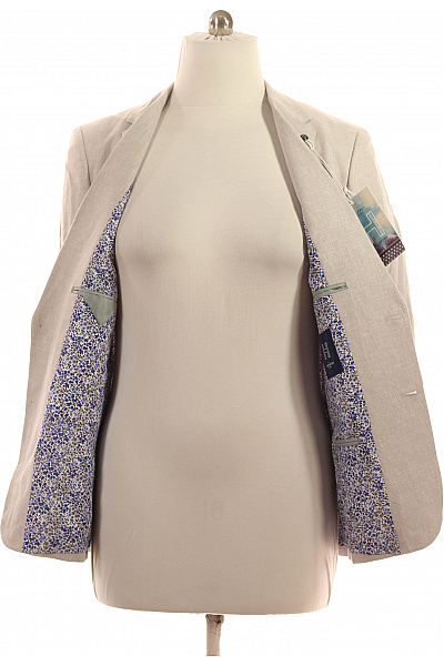 HARRY BROWN Béžové lněné sako elegantní jednořadé letní na běžné nošení Vel. XL | HARRY BROWN | obrázek 4