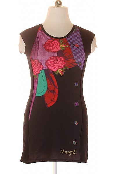 DESIGUAL  Šaty s Květinovým Potiskem Černé Vel. L | DESIGUAL | obrázek 2