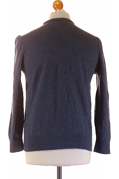 HACKETT Pánský Merino pulovr tmavě modrý v výstřih tenký basic Vel. M | HACKETT | obrázek 2